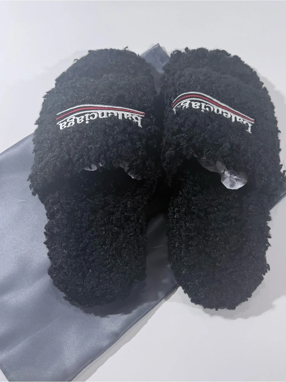 Balenci Fur Slides.